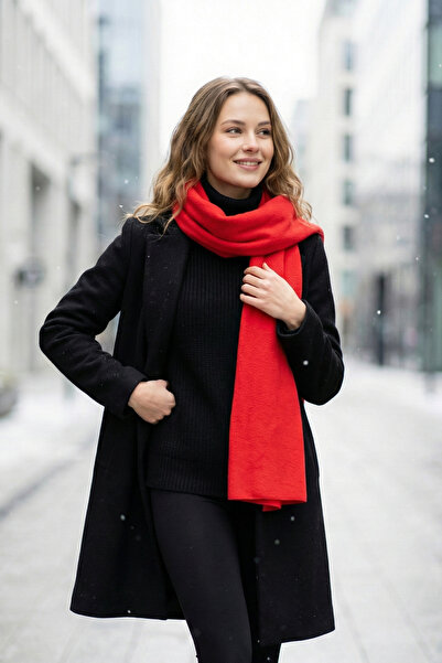 KOZİA OUTDOORS Unısex Siyah Polar Atkı Şal Kaşkol 40x 170 cm