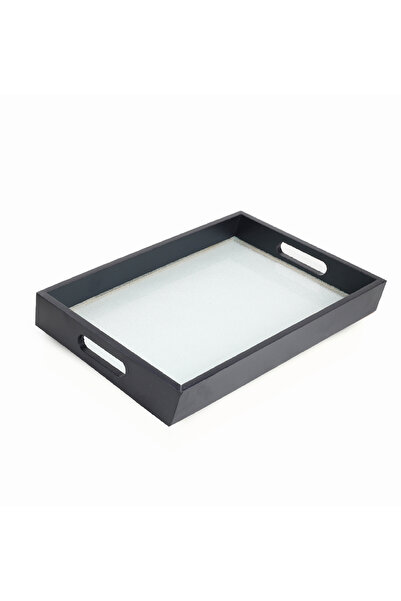 WOOD Rectangular wooden serving tray with a glass base - luxury design