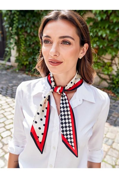 DLK TAKI Eșarfă de păr cu perle cu model, două
