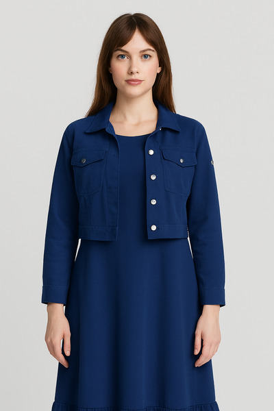 TAŞDELEN AVM فستان بدون أكمام مع سترة طويلة الأكمام طقم من قطعتين مخمل إيطالي...