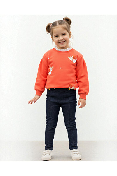 VOY KİDS Detaliu guler brodat cu flori pentru fetiță, cu jambiere, pentru vâr...