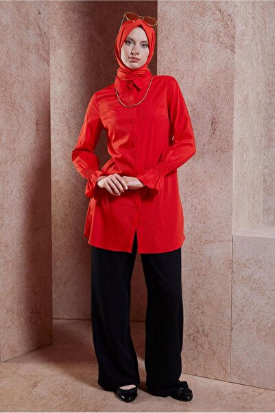 Alvina 44581 Model Shirt Collar Hijab Tunic