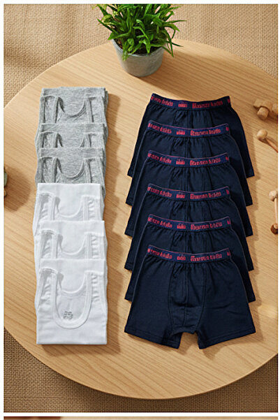 Pi Giyim Set de 12 boxeri pentru băieți 6 boxeri 6 boxeri