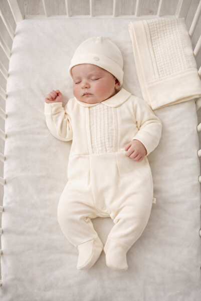 Mert Baby طقم خروج من المستشفى من جيمس مكون من 3 قطع، مصنوع من القطن بنسبة 10...