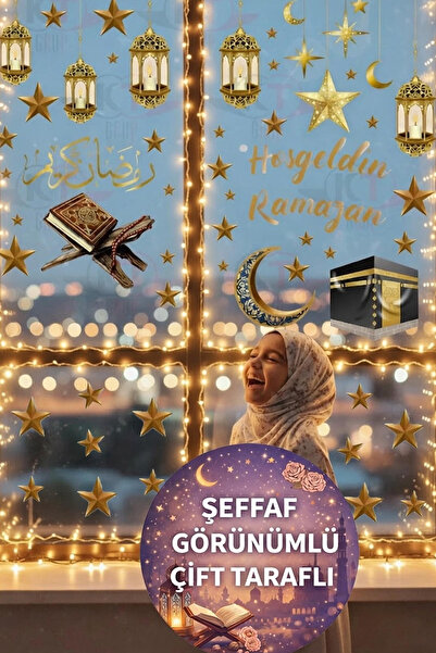 Kt Grup Ramazan Ayı Temalı Çİft Taraflı Cam Duvar Süsleri Hoşgeldin Ramazan S...