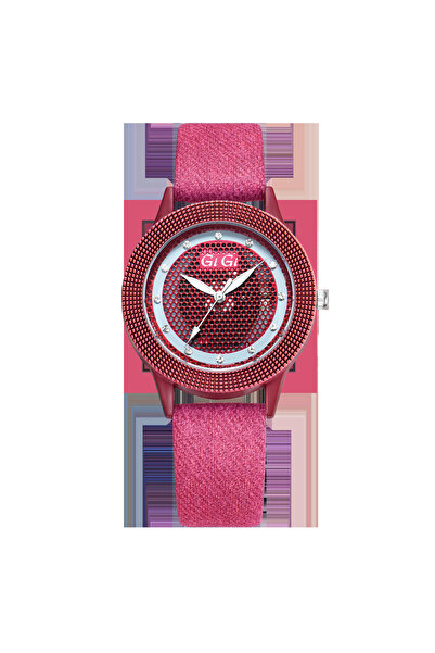 Gigi ساعة يد نسائية من ماركة جي جي، سوار جلدي، مرصعة بالكريستال