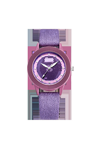 Gigi ساعة يد نسائية من ماركة جي جي، سوار جلدي، مينا مرصعة بالكريستال