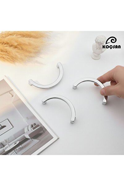 KOÇSAN Ay C Chrome 160 mm Handle, Luxury Country Kitchen Furniture Cabinet Dr...