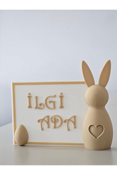 dmrz home KİŞİYE ÖZEL İSİMLİ ÇOCUK ODASI TAVŞAN DEKORLU ÇERÇEVE (BÜYÜK BOY)