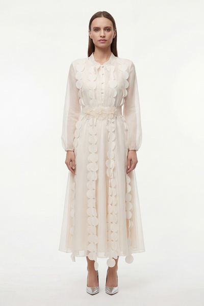 Dizayn Ella İşlemeli kuşaklı 3 boyutlu yelek elbise takım EL-4127