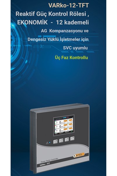 KAEL Varko-12-tft Reaktif Güç Kontrol Rölesi Ekonomik - 12 Kademeli