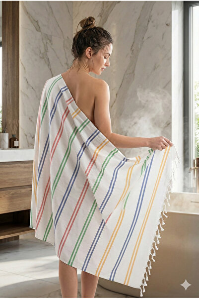 Miabella Home Великий рушник для ванної кімнати 100% бавовна, унісекс, смугас...