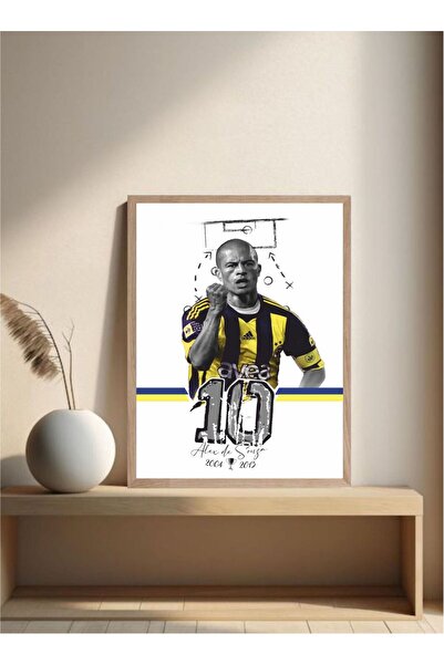 MOR TABLO Fenerbahçe Alex De Souza Doğal Ahşap Çerçeveli Tek Parça Dekoratif ...
