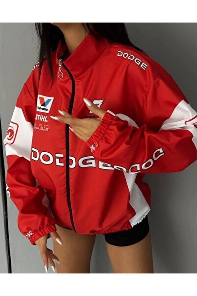 Lushen Unisex Dijital Baskı Paraşüt Kumaş Oversize Baskılı Siyah Rüzgarlık Ya...