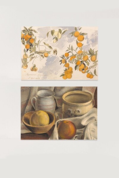 HOME DEKORİSTA Vintage 2'li Poster, Galeri Duvarı, Sanatsal Baskı, Mutfak Pos...