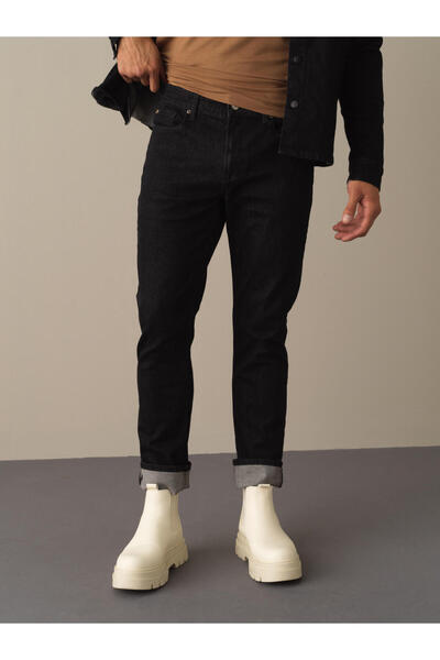 Xint Erkek Siyah Pamuk Dokulu Slim Fit Denim Pantolon