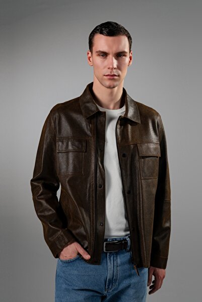 Valmenti Azila Erkek Taba Hakiki Deri Mont