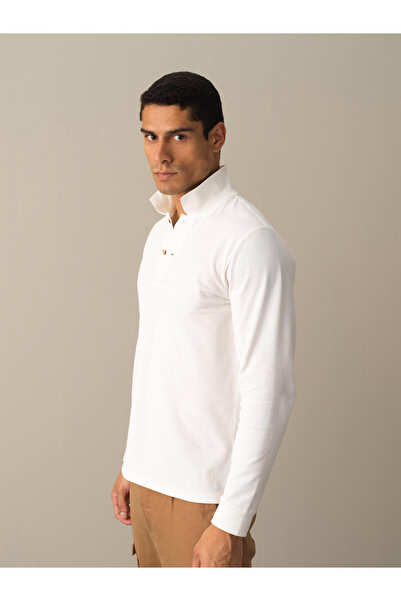 Xint Erkek Beyaz Polo Yaka Fit Basic Tişört