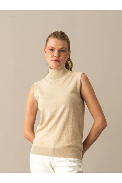 Xint Kadın Bej Regular Fit Basic Kazak