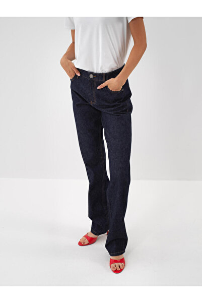 Xint Kadın Lacivert Pamuk Dokulu Oversize Pantolon