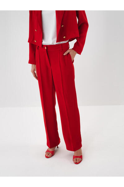 Xint Kadın Kırmızı Formunu Koruyan Regular Fit Pantolon