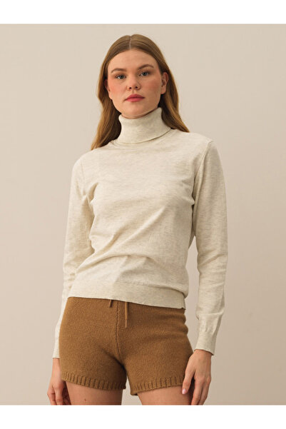 Xint Kadın Ekru Regular Fit Basic Kazak