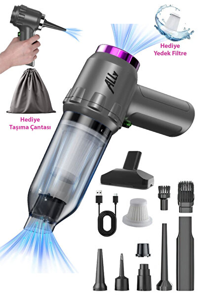 Ally Güçlü Portatif 2 Kademeli Tasinabilir Vakumlu Kablosuz Üflemeli Mini Ara...