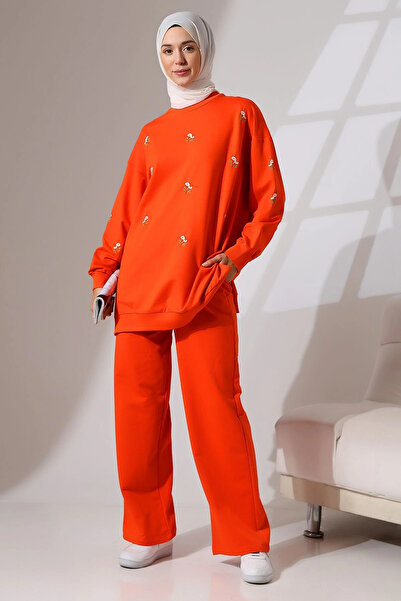 Mihran Butik Costum pentru femei, portocaliu, sezonier, din bumbac pieptănat,...