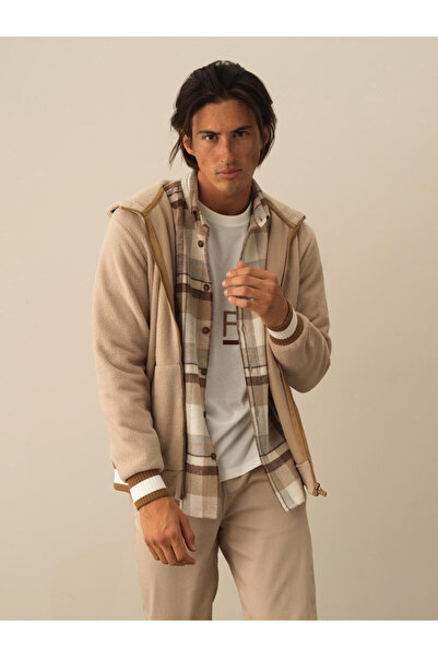 Xint Erkek Bej Pamuk Dokulu Regular Fit Sweatmont