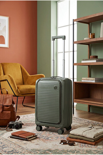 Wexta VALİZ - WX-PP166 HAKİ YEŞİL NOTEBOOKGÖZLÜ POLİPROPILEN - KIRILMAZ - SES...