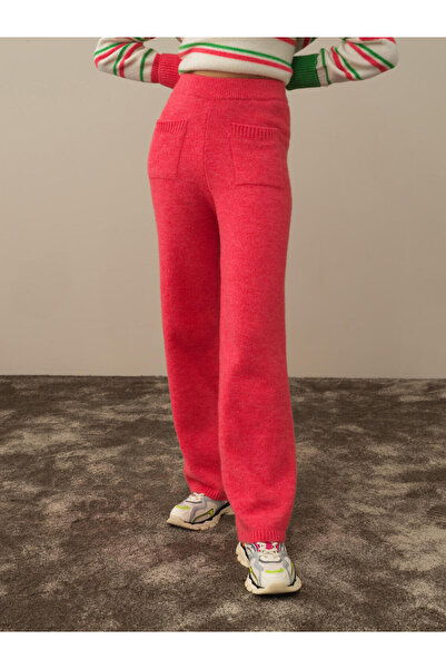 Xint Kadın Pembe Lüks Pamuk Dokulu Regular Fit Pantolon