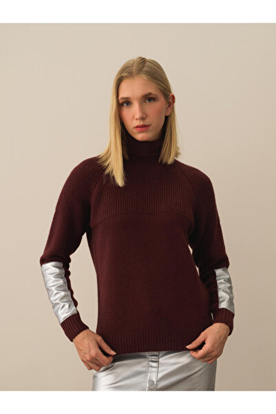 Xint Kadın Bordo Regular Fit Yünlü Kazak