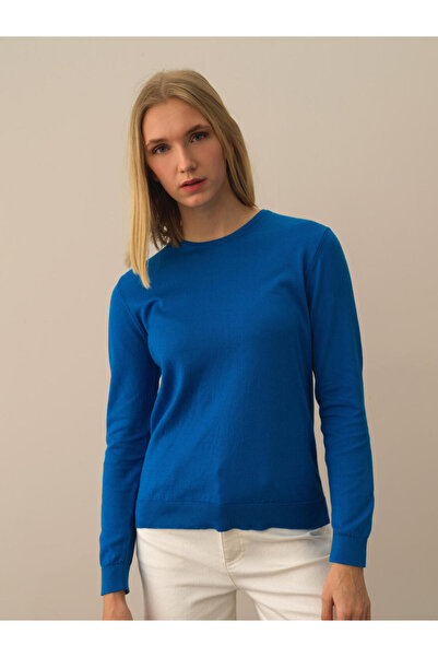 Xint Kadın Mavi Regular Fit Basic Kazak