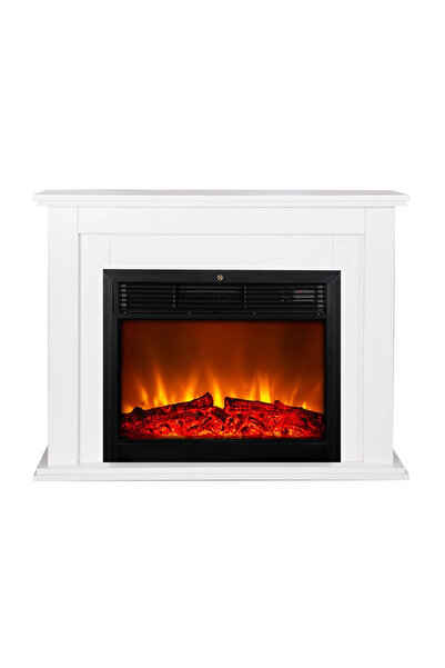 tek tes şömine Tektes Elektrikli Şömine Kasalı 115cm Krem Kasalı 8 Renkli Ale...