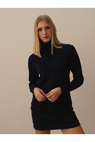 Xint Kadın Lacivert Pamuk Dokulu Regular Fit Kazak