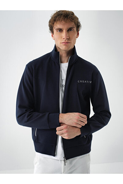 Xint Male Lacivert Pamuklu Baskılı Sweatmont