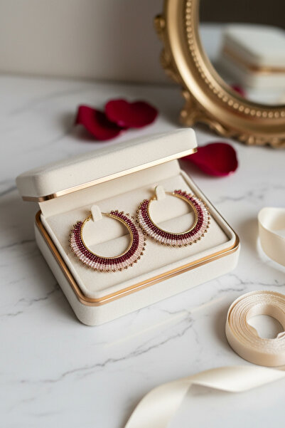 Her Touch Özel Tasarım El Yapımı MİYUKİ ve Boncuk Detayli Küpe