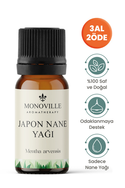 Monoville Japon Nane Uçucu Yağı 10 ml %100 Saf ve Doğal (Cornmint Essential Oil)