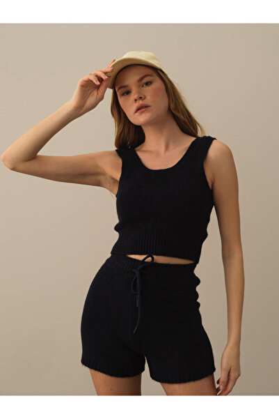 Xint Kadın Lacivert Lüks Pamuk Dokulu Regular Fit Atlet