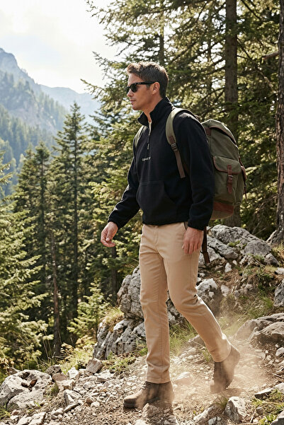 Buratti Regular Fit Half Zippered Mock Neck Soft Textured Sweat Men's Sweat 5...