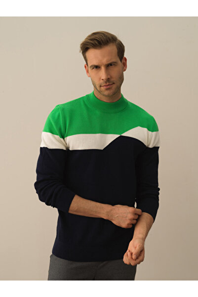 Xint Erkek Lacivert Pamuk Dokulu Regular Fit Kazak