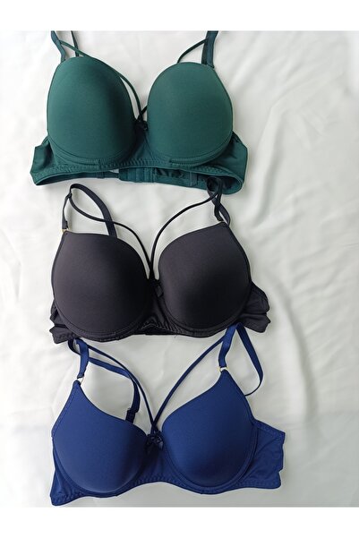 womensWorld1 3-Piece Bra with Supportive Padding and Straps