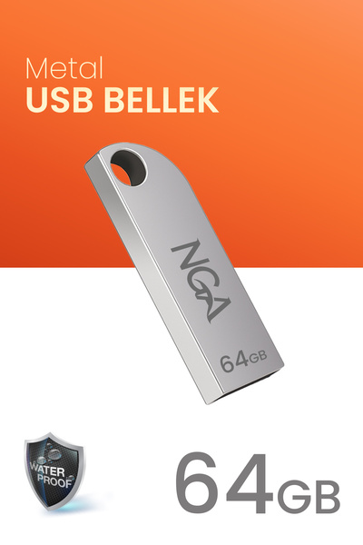 NGA 64 GB Usb Bellek Metal Gövde Güvenli USB Memory - Flash Drive