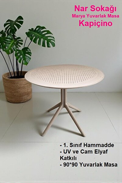nar sokağı 90*90 Yuvarlak Marya Masa Bahçe, Balkon ve Cafe Masası