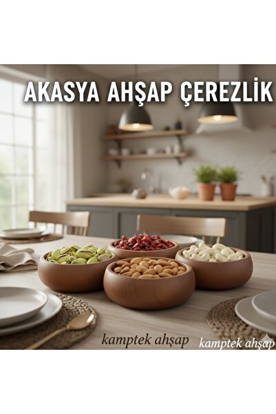 shopuyguntekno Bambu KampTek Ahşap Tasarım 9 cm Çerezlik Sosluk Sunum Kasesi ...