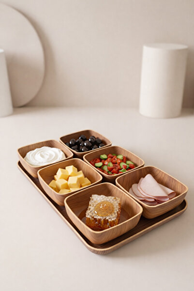 CASTEROLİ 7 Parça Çok Amaçlı Kahvaltı & Çerez & Lokum & Çikolata Seti