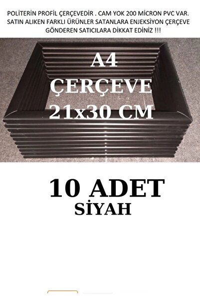 CreaWitch A4 Çerçeve 10 Adet Diploma Sertifika Fotoğraf Çerçevesi Pvc 21x30 )