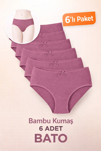 Yıldız İç Giyim Women's Dusty Rose 6 Pack Bamboo Bato Panties