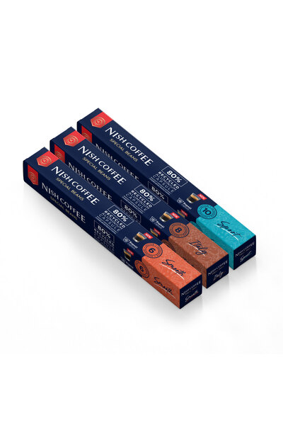 Nish Coffee Nespresso Uyumlu Kapsül Kahve 3'lü Set (Smooth,Italy,Sport)-30 Adet