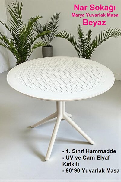 nar sokağı 90*90 Yuvarlak Marya Masa Bahçe, Balkon ve Cafe Masası